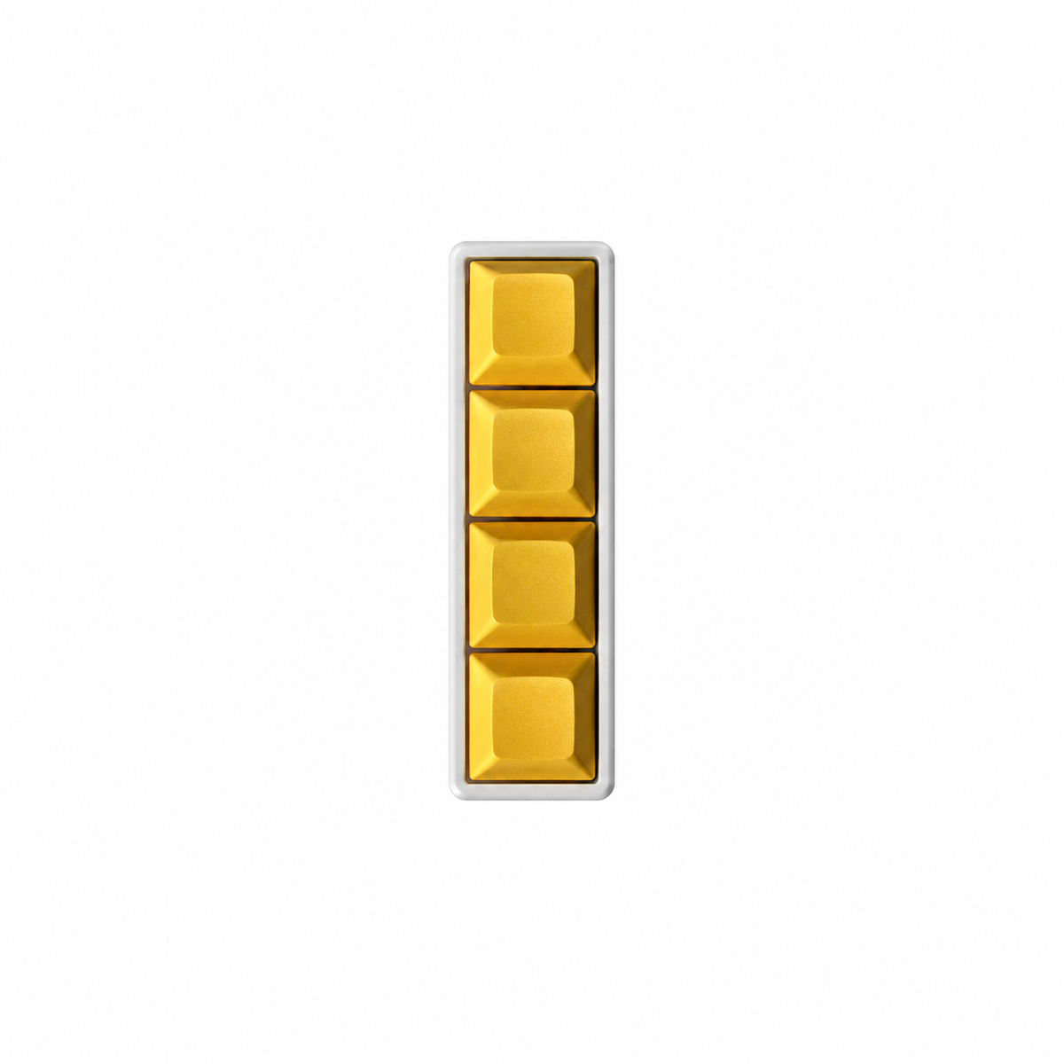 The Classic 4-key bar fidget with solid yellow keycaps on a white base.