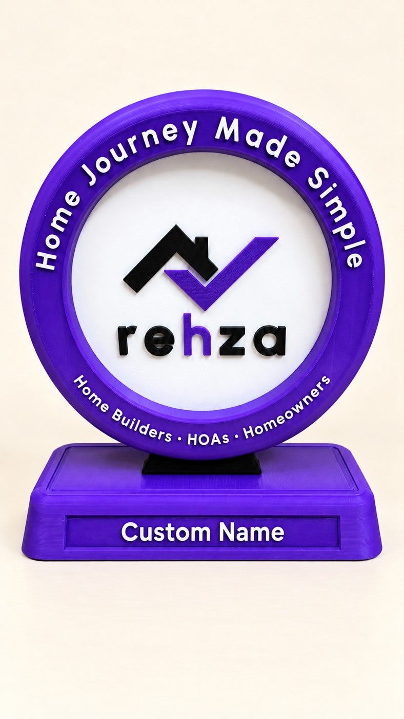 Completed REHZA custom recognition award
