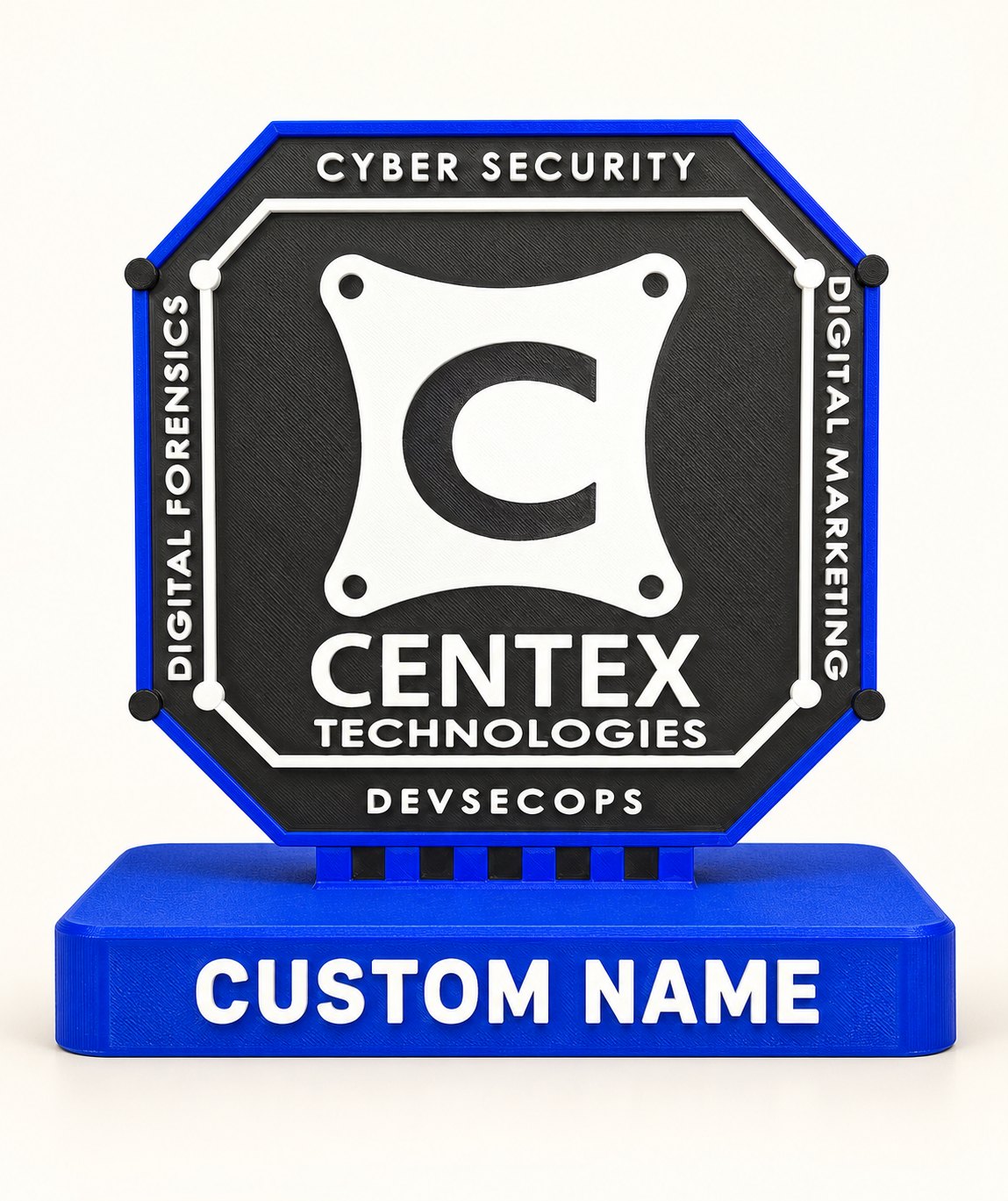 Centex Technologies octagonal award with Custom Name lettering.