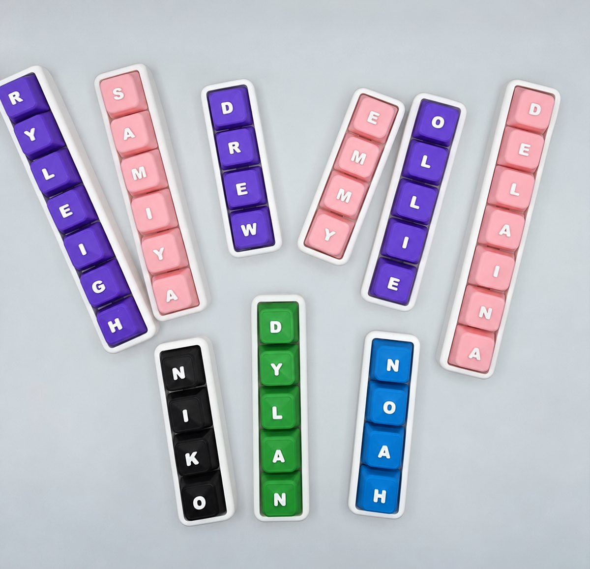 Personalized fidget bars from a custom name order.