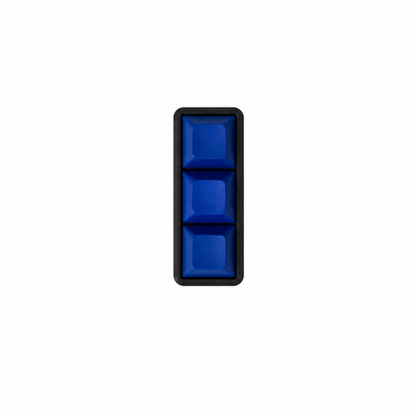 The Mini 3-key fidget with solid blue keycaps and a black base.